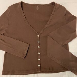 Brown Button-Up Cardigan